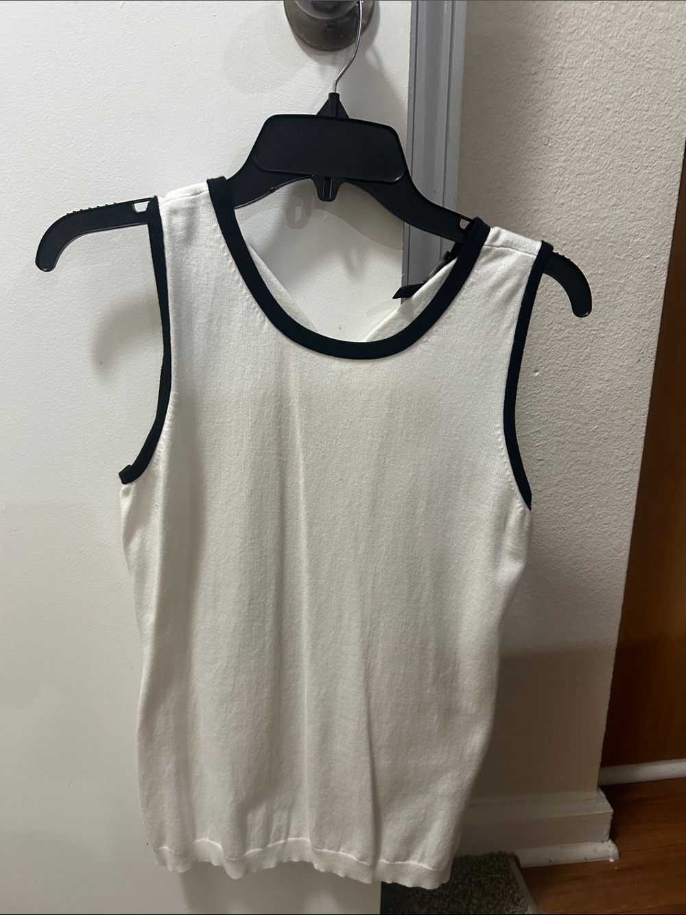 White House Black Market White Tank with Black Trim